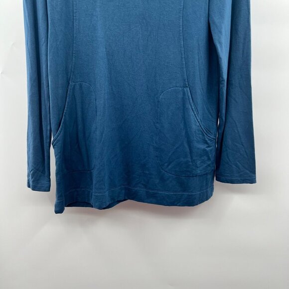 Chico's Cowl Neck Pullover Top Long Sleeve Blue Size Small Pockets - Picture 5 of 9